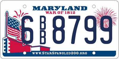 MD license plate 6BB8799