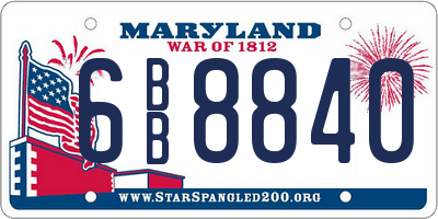 MD license plate 6BB8840