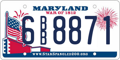MD license plate 6BB8871