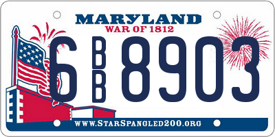 MD license plate 6BB8903