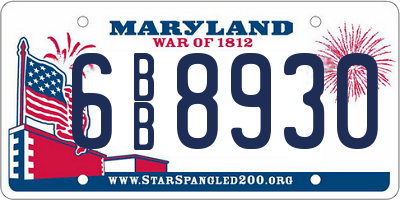 MD license plate 6BB8930