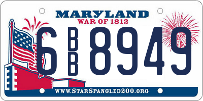 MD license plate 6BB8949