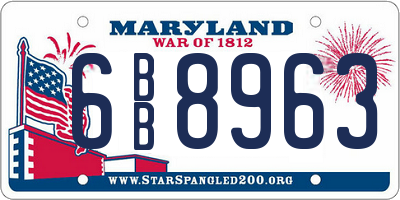 MD license plate 6BB8963
