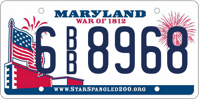 MD license plate 6BB8968