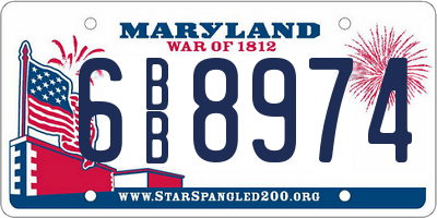 MD license plate 6BB8974