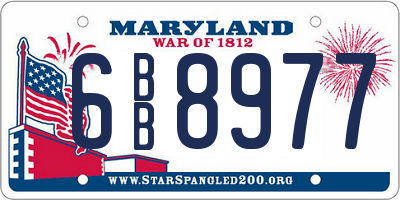 MD license plate 6BB8977