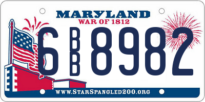 MD license plate 6BB8982