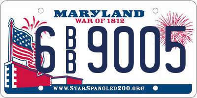 MD license plate 6BB9005