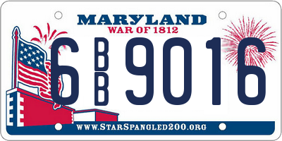 MD license plate 6BB9016