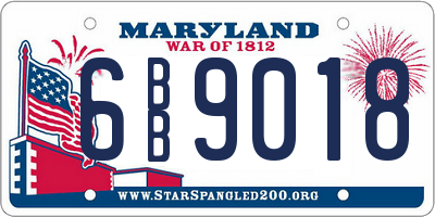 MD license plate 6BB9018