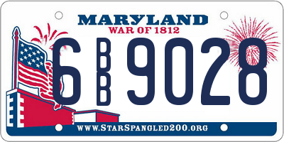 MD license plate 6BB9028