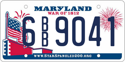 MD license plate 6BB9041