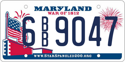 MD license plate 6BB9047