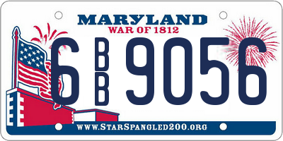 MD license plate 6BB9056