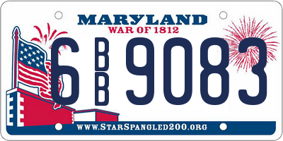 MD license plate 6BB9083