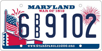 MD license plate 6BB9102