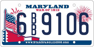 MD license plate 6BB9106