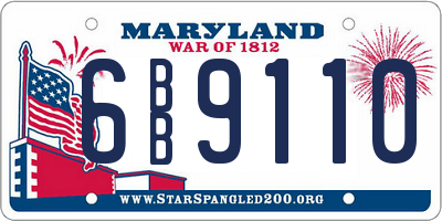 MD license plate 6BB9110