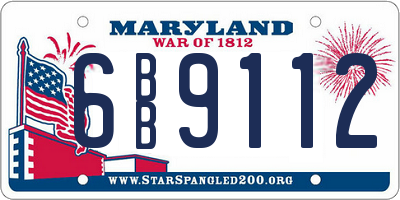 MD license plate 6BB9112