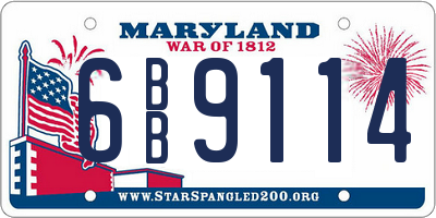 MD license plate 6BB9114