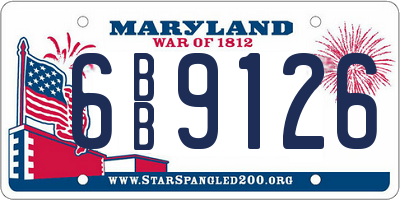 MD license plate 6BB9126