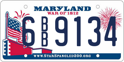 MD license plate 6BB9134