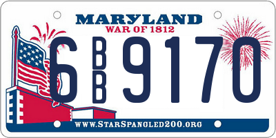 MD license plate 6BB9170