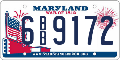 MD license plate 6BB9172