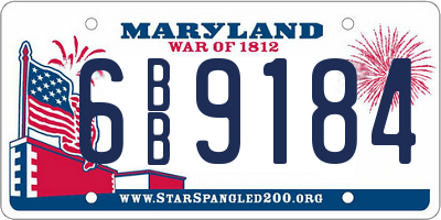 MD license plate 6BB9184