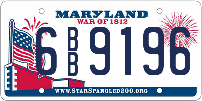 MD license plate 6BB9196