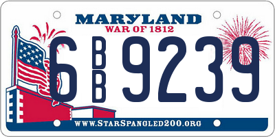 MD license plate 6BB9239