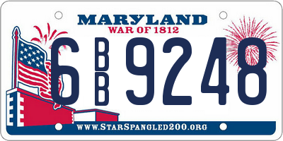 MD license plate 6BB9248