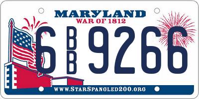 MD license plate 6BB9266