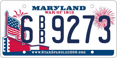 MD license plate 6BB9273