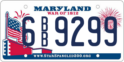 MD license plate 6BB9299