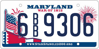 MD license plate 6BB9306