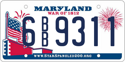 MD license plate 6BB9311