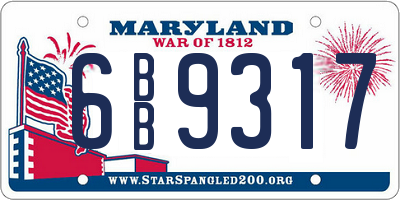 MD license plate 6BB9317