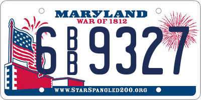 MD license plate 6BB9327