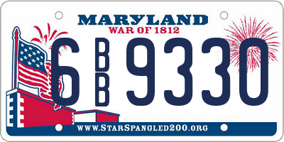MD license plate 6BB9330