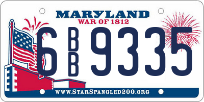 MD license plate 6BB9335