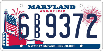 MD license plate 6BB9372