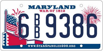 MD license plate 6BB9386