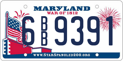 MD license plate 6BB9391