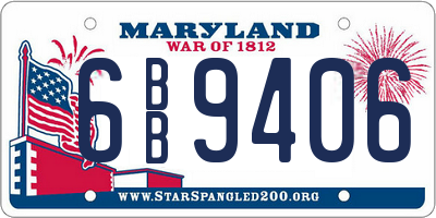MD license plate 6BB9406