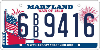 MD license plate 6BB9416