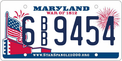 MD license plate 6BB9454
