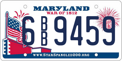 MD license plate 6BB9459