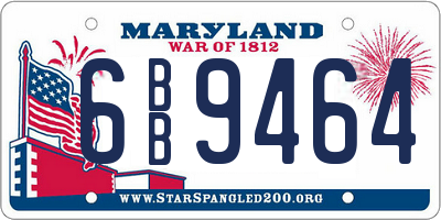 MD license plate 6BB9464