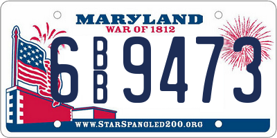 MD license plate 6BB9473